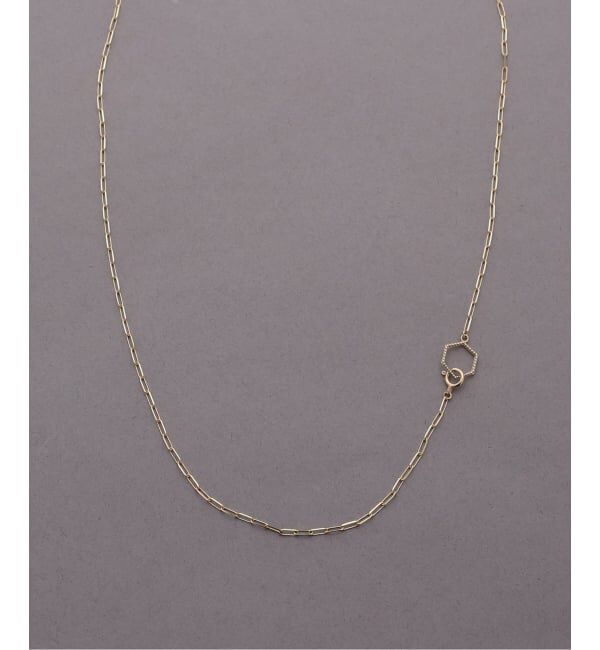 Lilas by Spick&Span「ヘキサゴンモチーフペーパークリップチェーン45cmネックレス K10」|ネックレス|