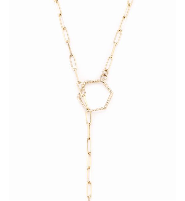 Lilas by Spick&Span「ヘキサゴンモチーフペーパークリップチェーン45cmネックレス K10」|ネックレス|
