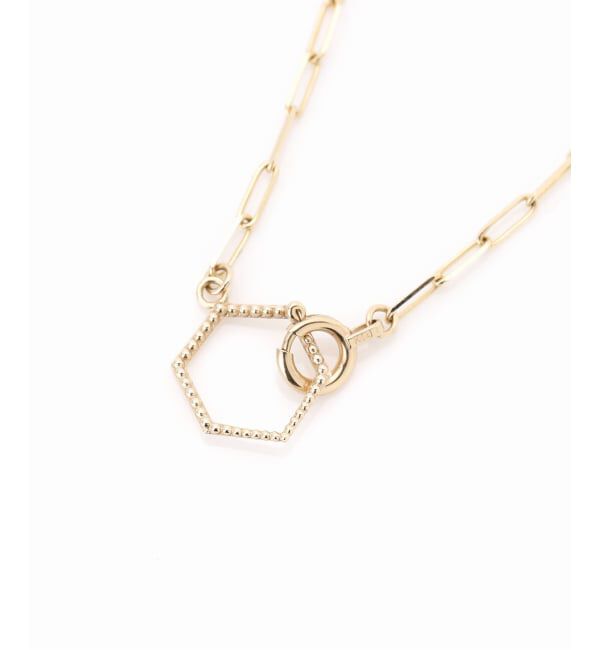 Lilas by Spick&Span「ヘキサゴンモチーフペーパークリップチェーン45cmネックレス K10」|ネックレス|