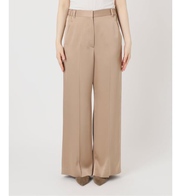 NOBLE「【洗える】ルナサテンベルテッドパンツ」|スラックス|