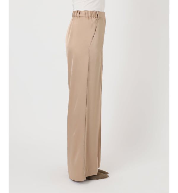 NOBLE「【洗える】ルナサテンベルテッドパンツ」|スラックス|