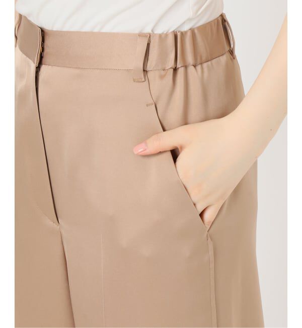 NOBLE「【洗える】ルナサテンベルテッドパンツ」|スラックス|