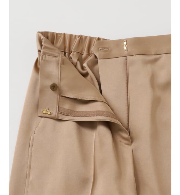 NOBLE「【洗える】ルナサテンベルテッドパンツ」|スラックス|