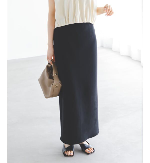NOBLE「《追加》【洗える】コンフォートジャージーライクタイトスカート 5」|スカート|