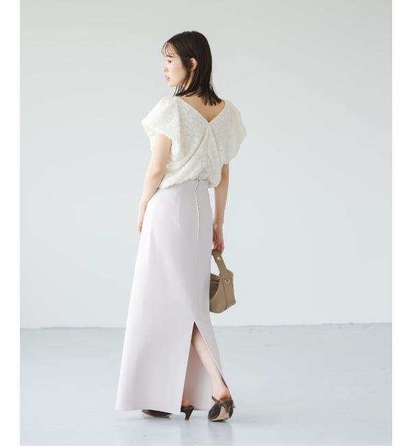 NOBLE「《追加》【洗える】コンフォートジャージーライクタイトスカート 5」|スカート|