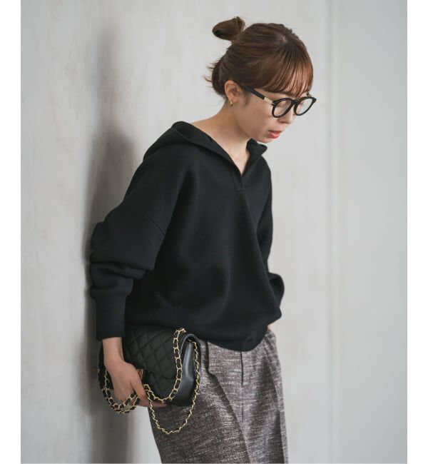 NOBLE「《追加》接結タック編みフードプルオーバー」|ニット・セーター|