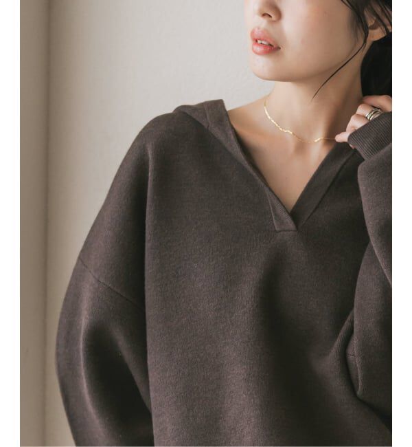 NOBLE「《追加》接結タック編みフードプルオーバー」|ニット・セーター|