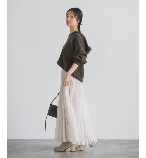 NOBLE「《追加》接結タック編みフードプルオーバー」|ニット・セーター|