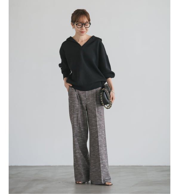 NOBLE「《追加》接結タック編みフードプルオーバー」|ニット・セーター|