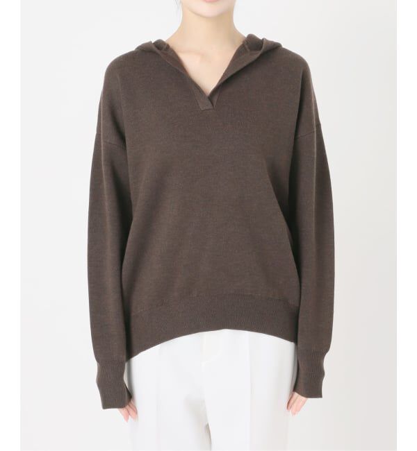 NOBLE「《追加》接結タック編みフードプルオーバー」|ニット・セーター|