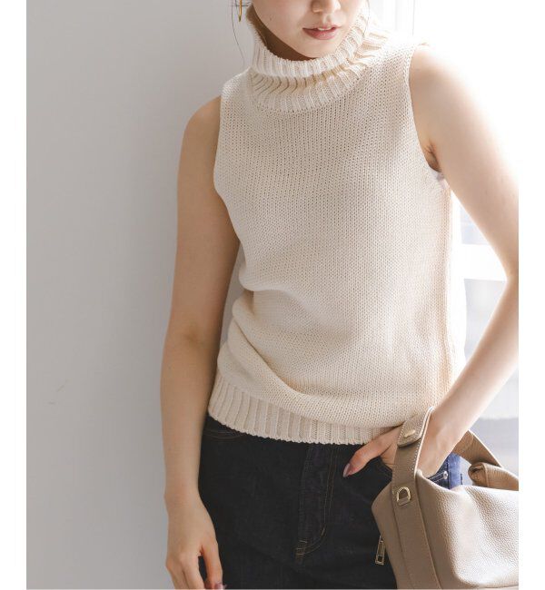 NOBLE「ローゲージノースリーブハイネックニット」|ニット・セーター|ホワイト A