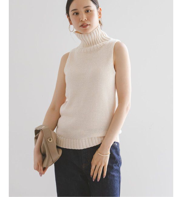NOBLE「ローゲージノースリーブハイネックニット」|ニット・セーター|