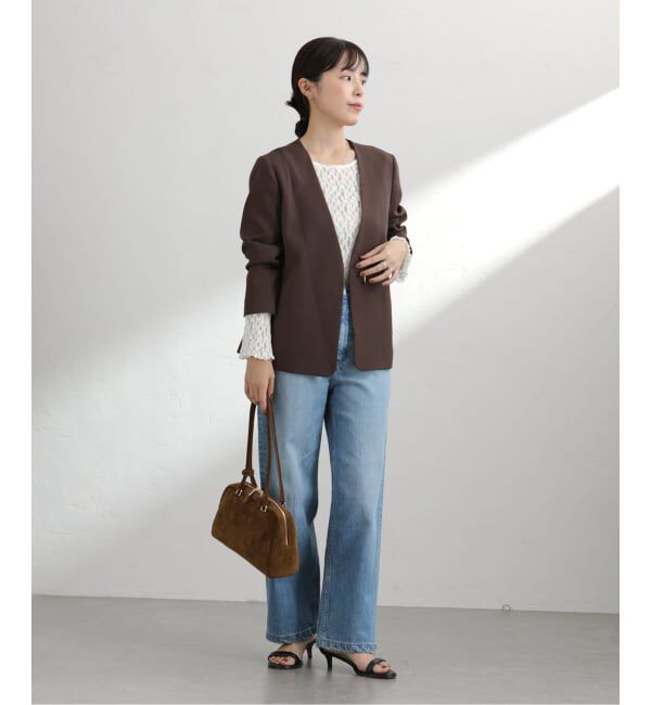  「ノーカラーソフトジャケット」|ノーカラージャケット|