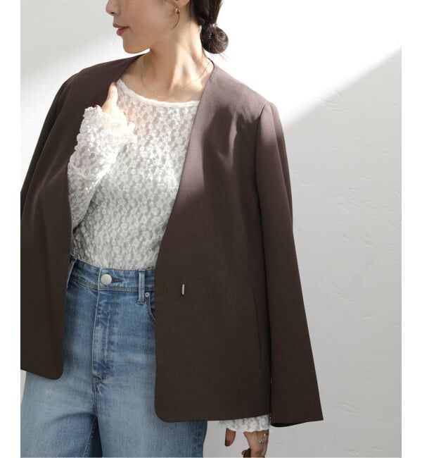  「ノーカラーソフトジャケット」|ノーカラージャケット|