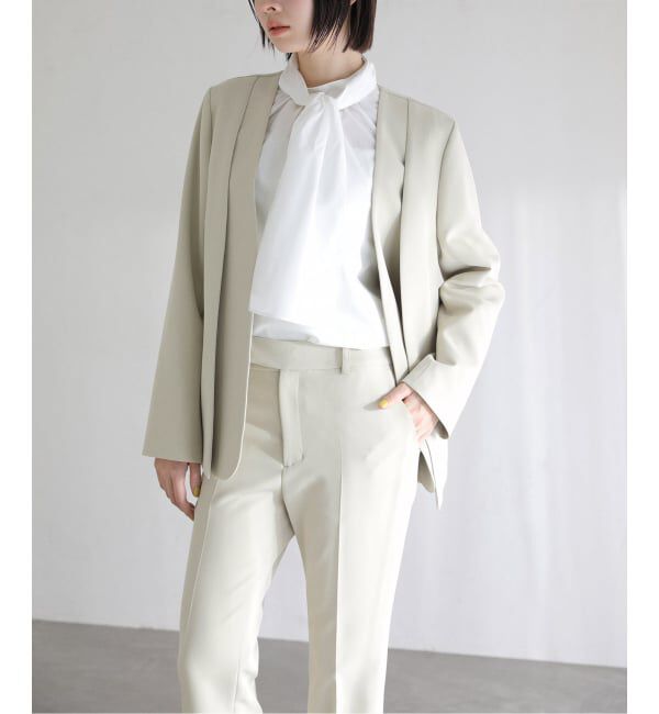  「2WAYスリットジャケット」|ノーカラージャケット|
