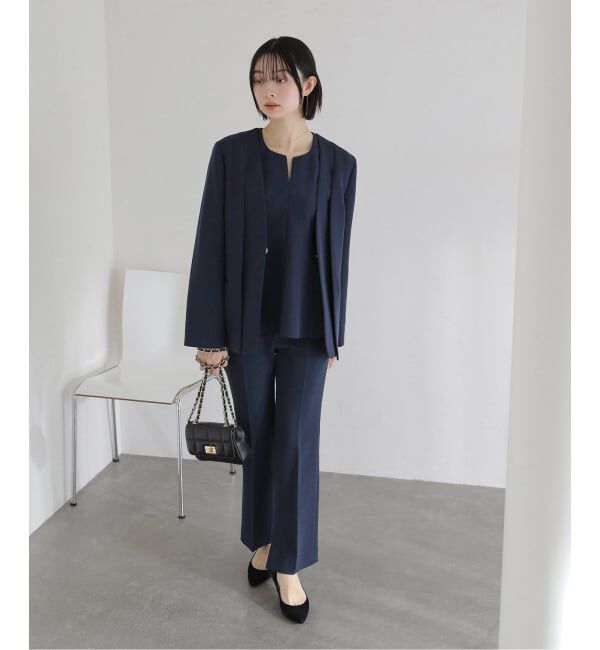  「2WAYスリットジャケット」|ノーカラージャケット|