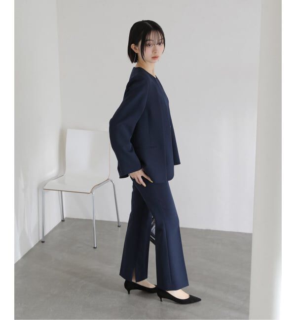  「2WAYスリットジャケット」|ノーカラージャケット|