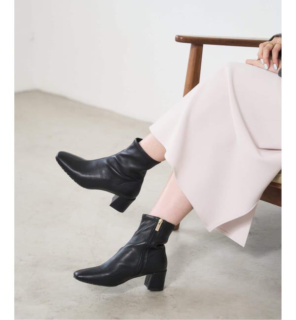  「《追加3》5cmスクエアフィットショートブーツ」|ショートブーツ|