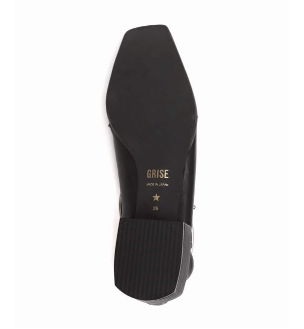 GRISE「《追加予約》GRISEレザースクエアクロスシームアンクルフラット」|その他|