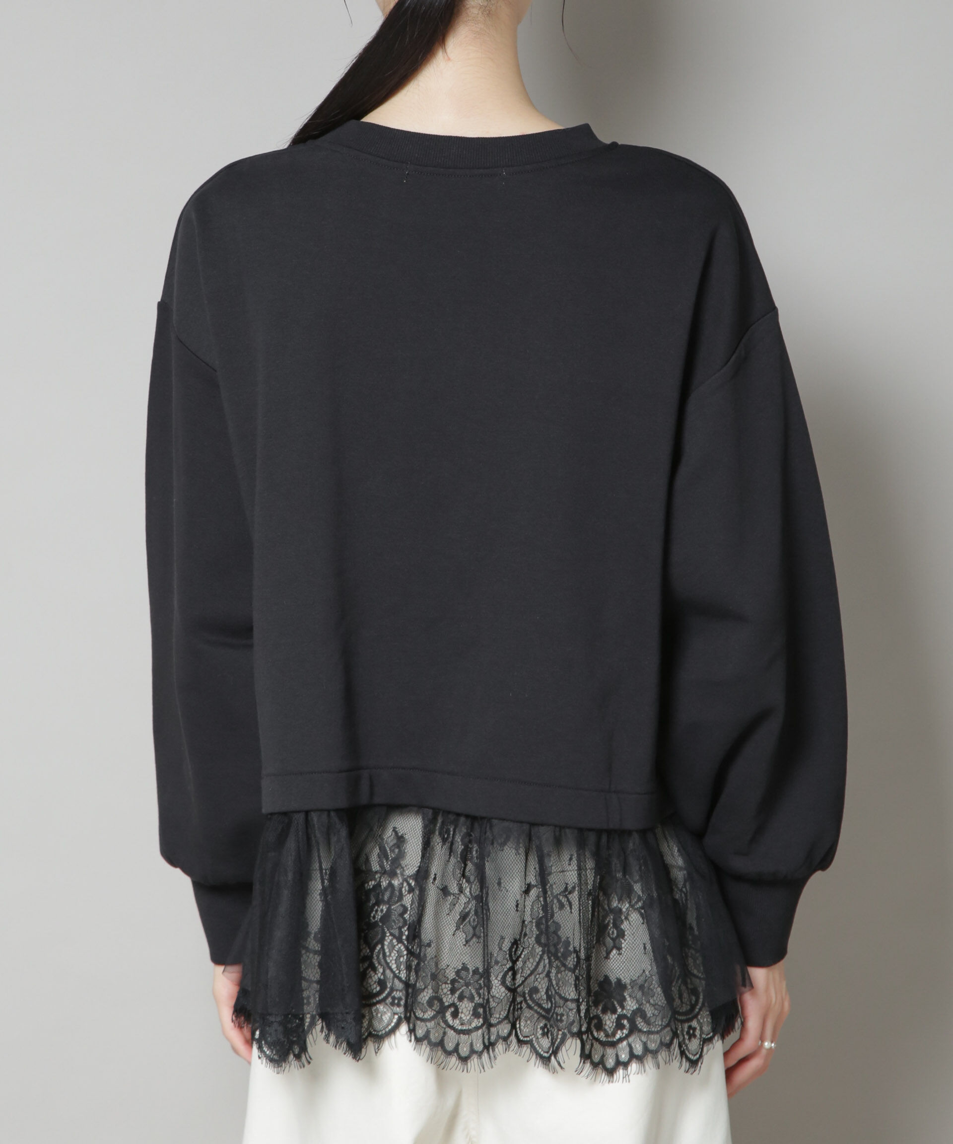 nano･universe「裾レースコンビペプラムカットトップス」|Tシャツ・カットソー|