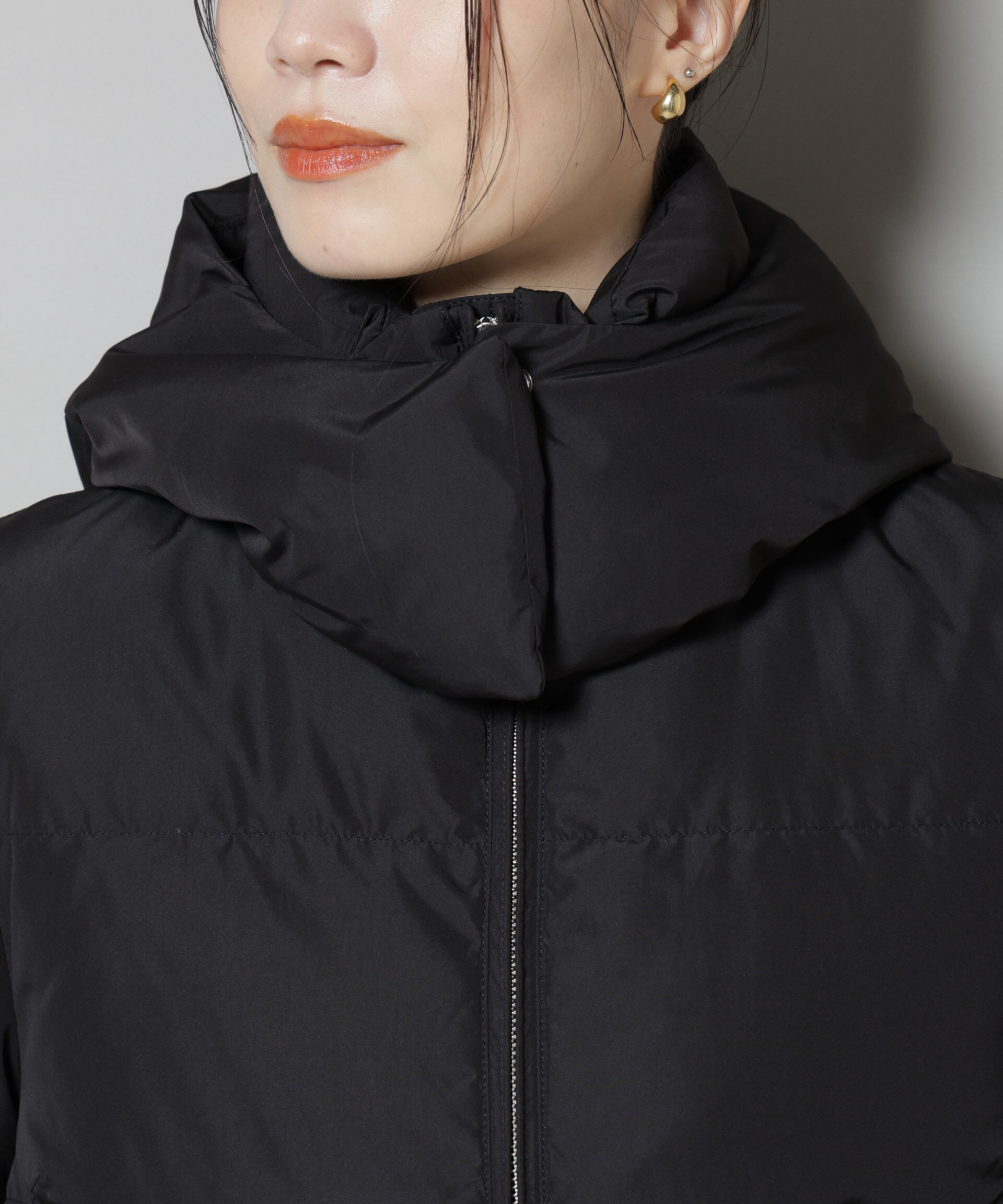 nano･universe「撥水加工 フードロングダウンコート」|ダウン|