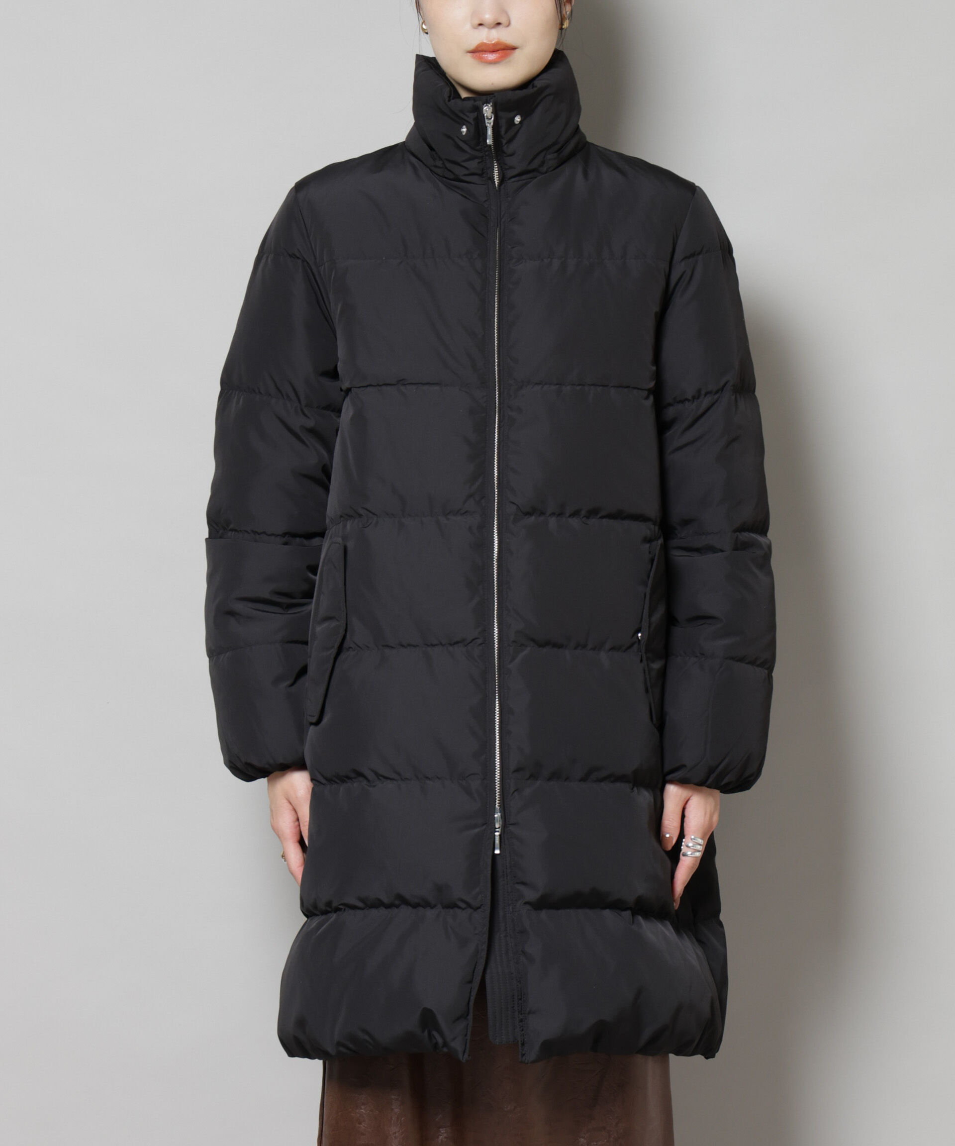 nano･universe「撥水加工 フードロングダウンコート」|ダウン|