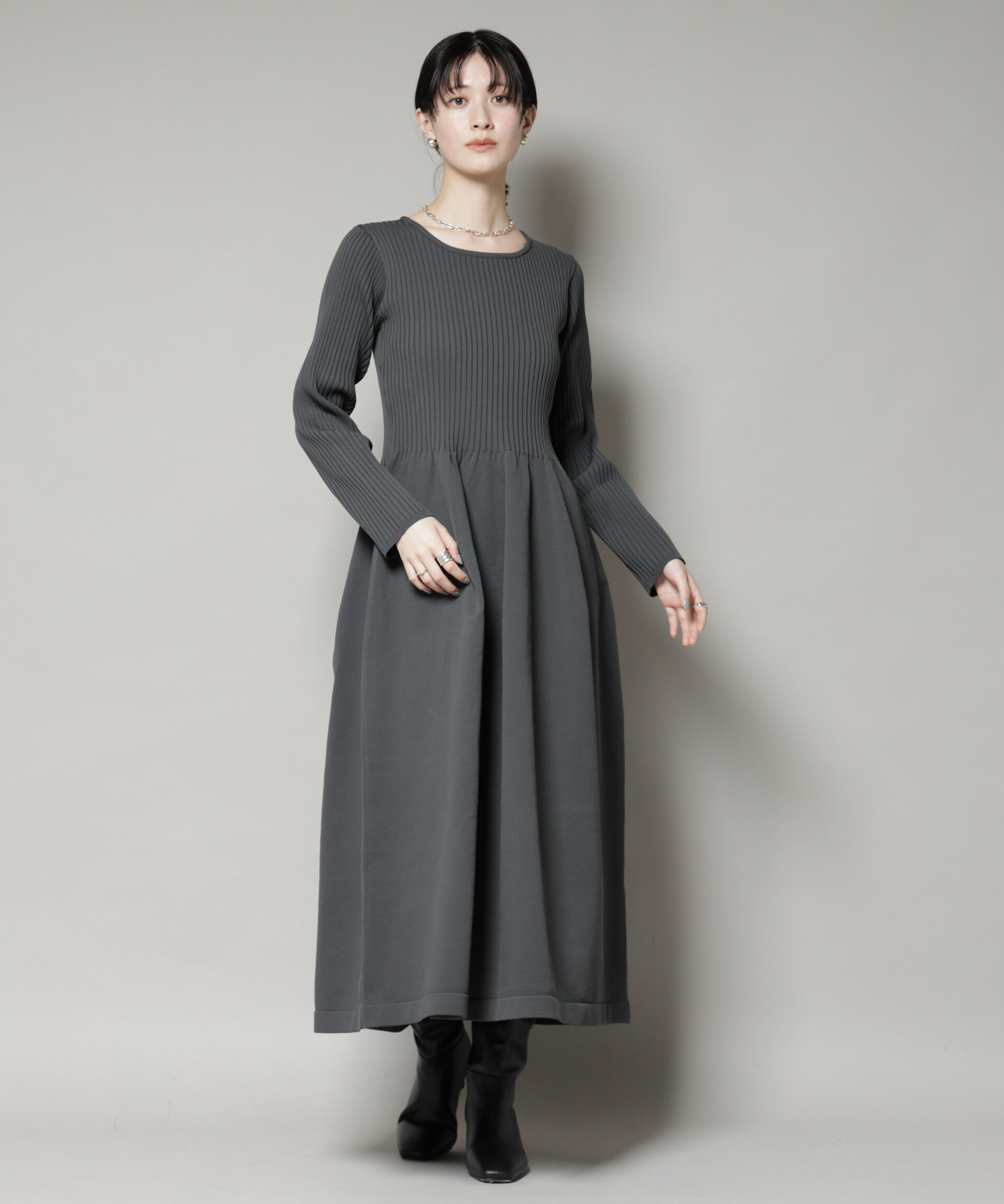 nano･universe「フォルムスカートニットワンピース」|ワンピース|