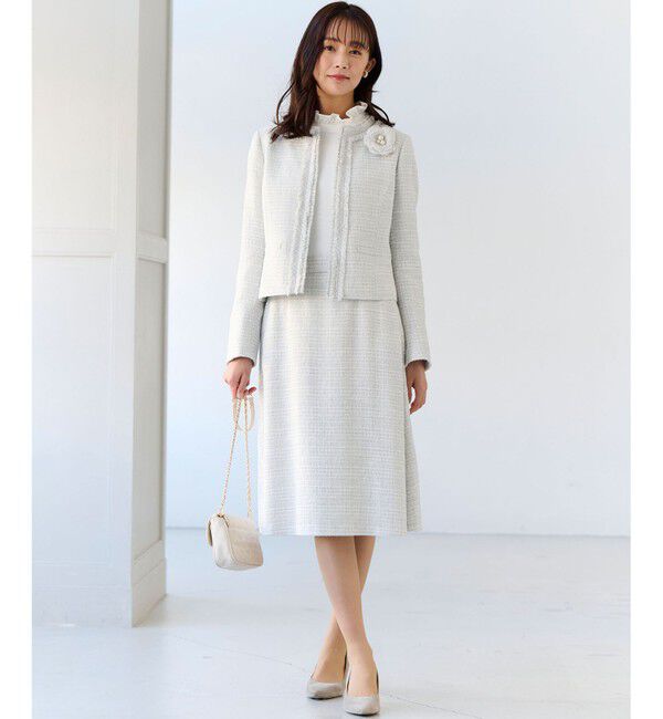 組曲「【KUMIKYOKU NAVY】ラメループモールツイード ジャケット」|ノーカラージャケット|