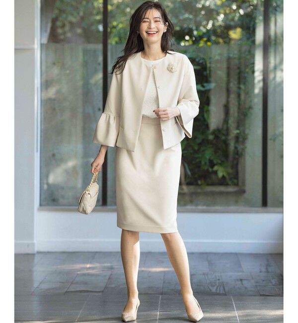 組曲「【KUMIKYOKU NAVY】コンフォータブルドレープ ジャケット」|ノーカラージャケット|