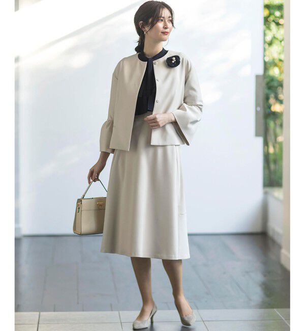 組曲「【KUMIKYOKU NAVY】コンフォータブルドレープ ジャケット」|ノーカラージャケット|