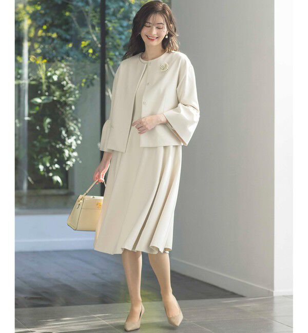 組曲「【KUMIKYOKU NAVY】コンフォータブルドレープ ジャケット」|ノーカラージャケット|