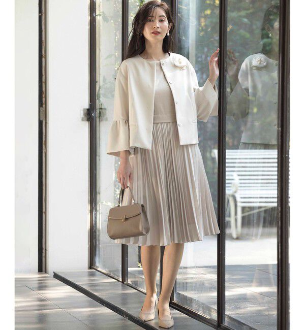 組曲「【KUMIKYOKU NAVY】コンフォータブルドレープ ジャケット」|ノーカラージャケット|