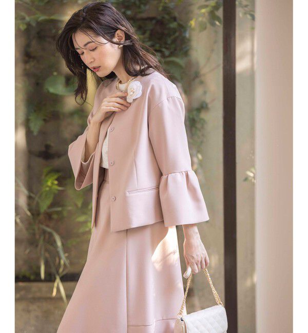 組曲「【KUMIKYOKU NAVY】コンフォータブルドレープ ジャケット」|ノーカラージャケット|