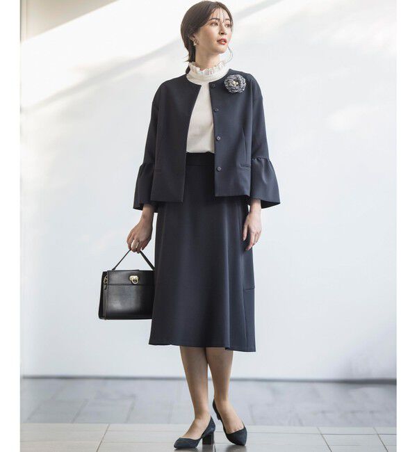 組曲「【KUMIKYOKU NAVY】コンフォータブルドレープ ジャケット」|ノーカラージャケット|