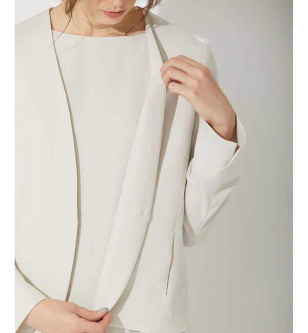 自由区「【セットアップ可】ダブルクロス ノーカラージャケット」|ノーカラージャケット|