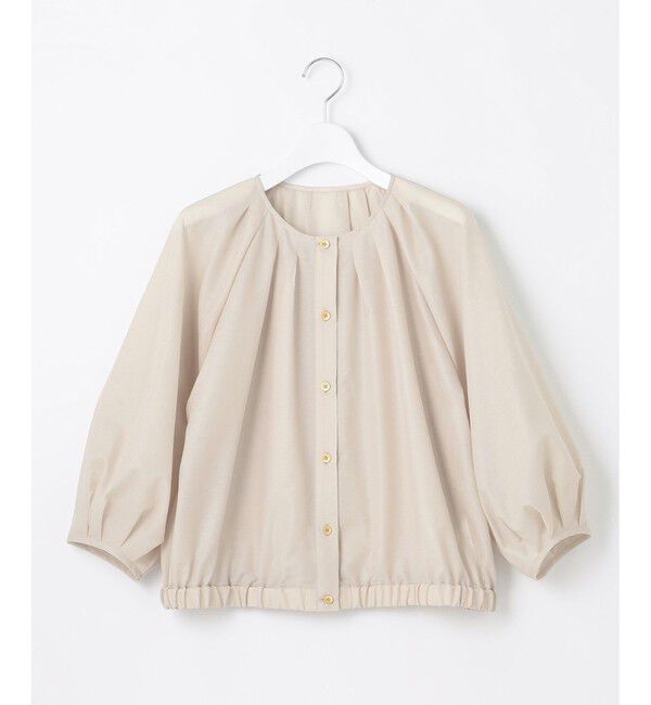 自由区「【洗える・XSサイズあり】シアーシャイニー ジャケット」|ノーカラージャケット|