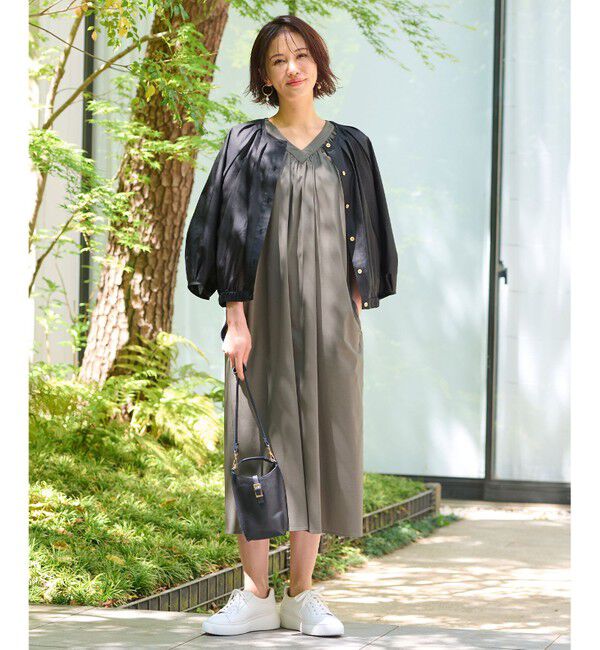 自由区「【洗える・XSサイズあり】シアーシャイニー ジャケット」|ノーカラージャケット|