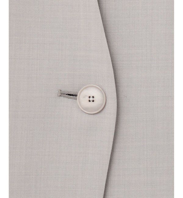 自由区「【セットアップ対応・洗える】ウールブレンドセットアップノーカラー ジャケット」|ノーカラージャケット|