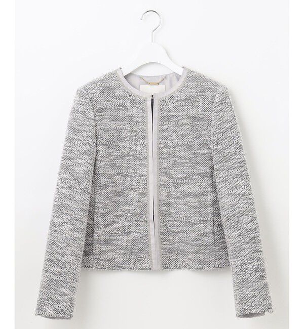 自由区「カラミツイードノーカラー ジャケット」|ノーカラージャケット|