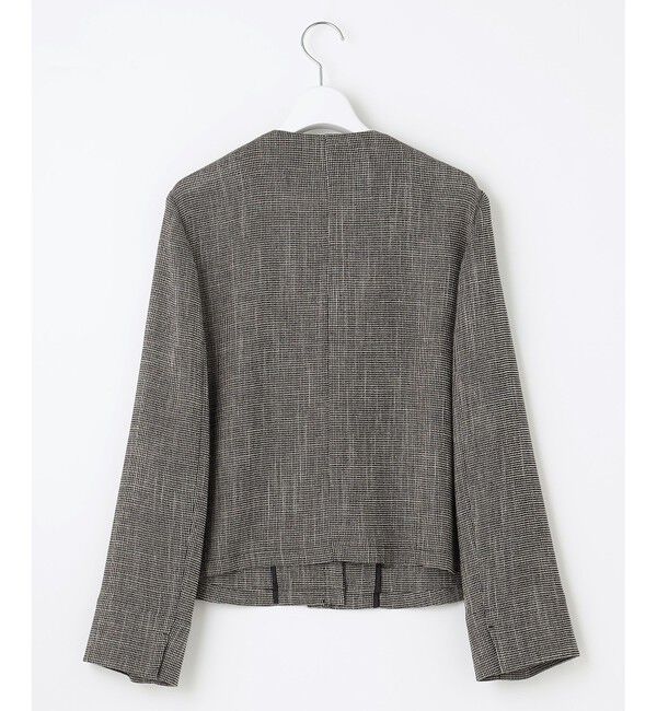 自由区「【洗える】ライトカラミノーカラー ジャケット」|ノーカラージャケット|