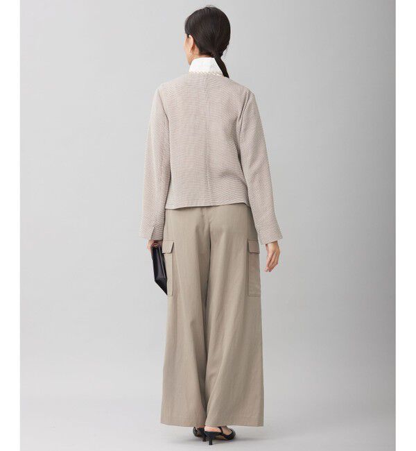 自由区「【洗える】ライトカラミノーカラー ジャケット」|ノーカラージャケット|