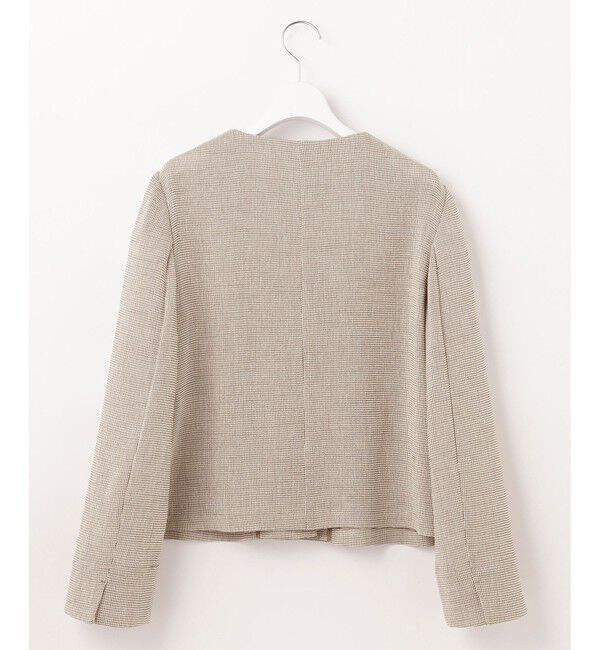 自由区「【洗える】ライトカラミノーカラー ジャケット」|ノーカラージャケット|