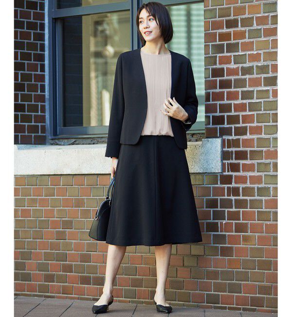 自由区「【セットアップ対応】トリアセダブルクロスノーカラー ジャケット」|ノーカラージャケット|