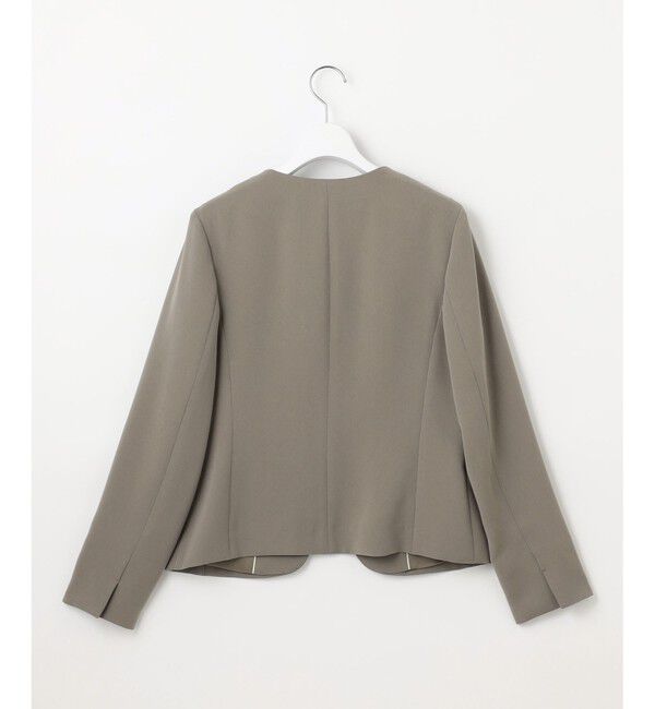 自由区「【セットアップ対応】トリアセダブルクロスノーカラー ジャケット」|ノーカラージャケット|