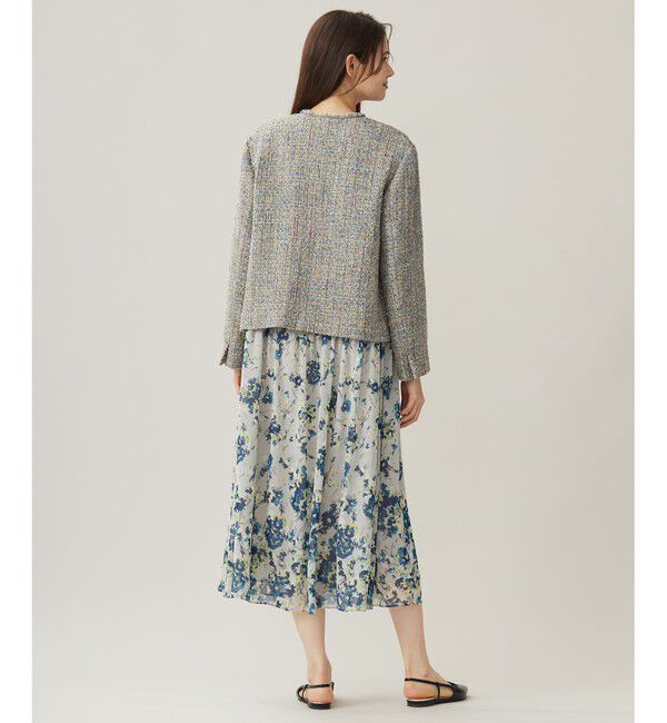 自由区「ラメノットファンシーツイード ジャケット」|ノーカラージャケット|