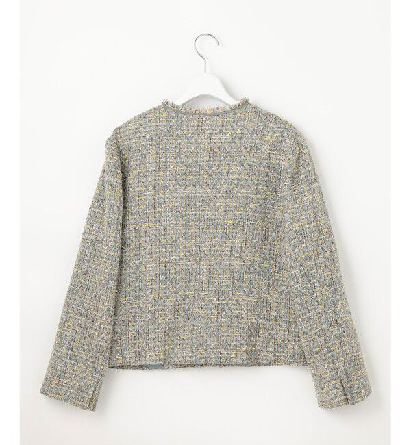 自由区「ラメノットファンシーツイード ジャケット」|ノーカラージャケット|