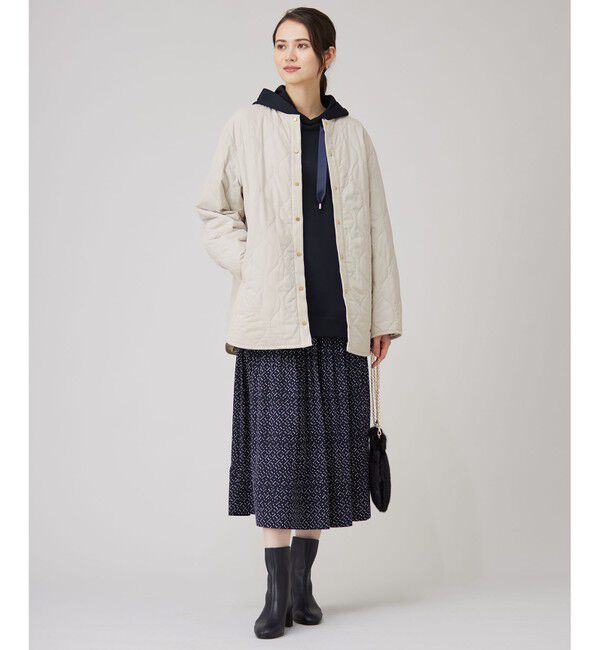 自由区「【洗える】パディングキルト アウター」|ノーカラージャケット|