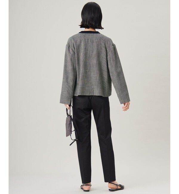 自由区「【洗える】ライトカラミノーカラー ジャケット」|ノーカラージャケット|