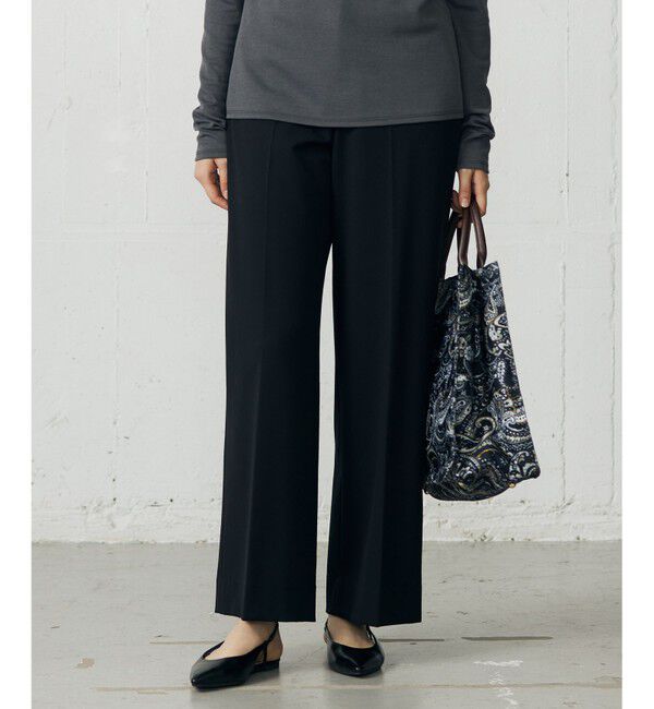 自由区「【カタログ掲載】TRギャバ裏起毛ワイド パンツ」|その他|ブラック