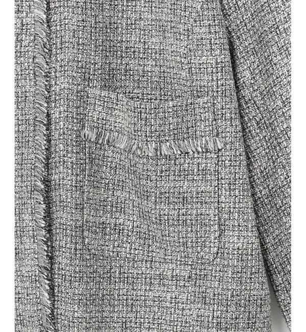 自由区「【カタログ掲載】ライトミックスツイード ジャケット」|ノーカラージャケット|